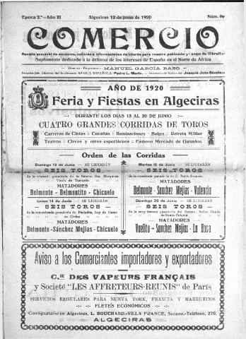 'Comercio : Revista semanal de anuncios y noticias' - Epoca 2 Año III Número 84 - 1920 junio 12