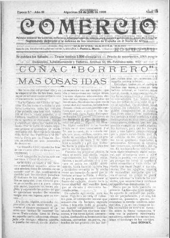 'Comercio : Revista semanal de anuncios y noticias' - Epoca 2 Año III Número 88 - 1920 julio 24