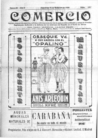'Comercio : Revista semanal de anuncios y noticias' - Epoca 2 Año III Número 101 - 1920 octubre 16
