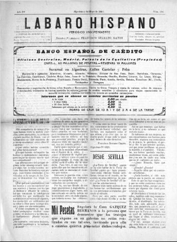 'Lábaro hispano : periódico semanal' - Año IV Número 177 - 1921 mayo 1
