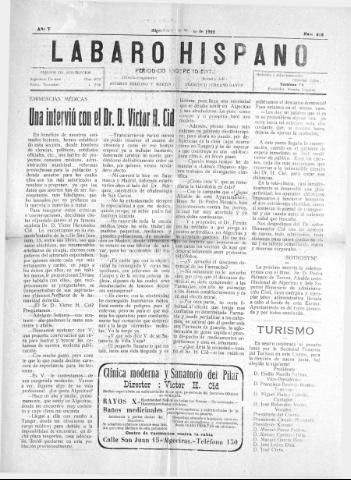 'Lábaro hispano : periódico semanal' - Año V Número 215 - 1922 marzo 12