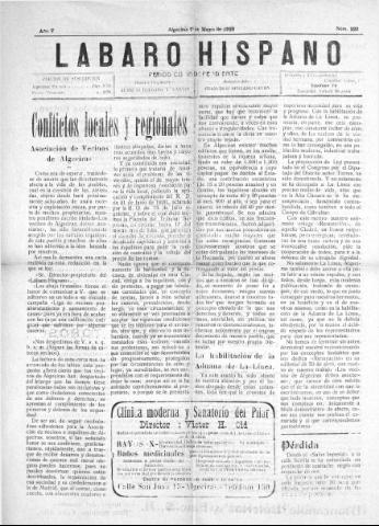 'Lábaro hispano : periódico semanal' - Año V Número 222 - 1922 mayo 7