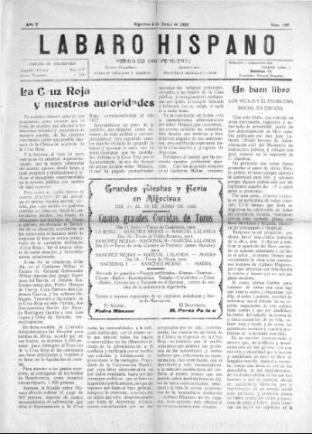 'Lábaro hispano : periódico semanal' - Año V Número 226 - 1922 junio 4