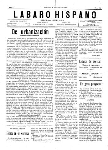 'Lábaro hispano : periódico semanal' - Año V Número 239 - 1922 septiembre 3
