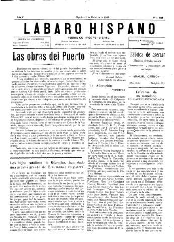 'Lábaro hispano : periódico semanal' - Año V Número 240 - 1922 octubre 1