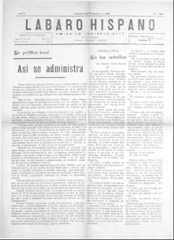 'Lábaro hispano : periódico semanal' - Año V Número 244 - 1922 noviembre 5