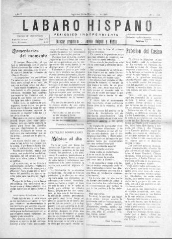 'Lábaro hispano : periódico semanal' - Año V Número 249 - 1922 diciembre 10
