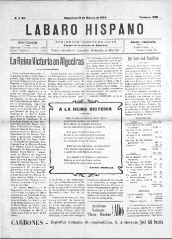 'Lábaro hispano : periódico semanal' - Año VII Número 290 - 1924 marzo 19