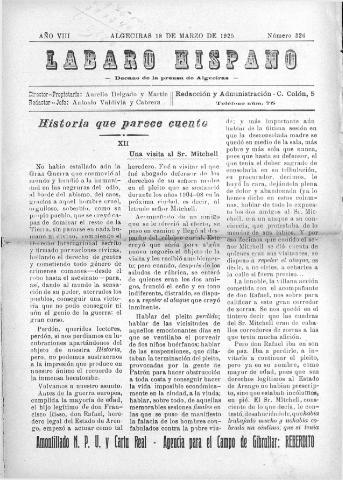 'Lábaro hispano : periódico semanal' - Año VIII Número 326 - 1925 marzo 18