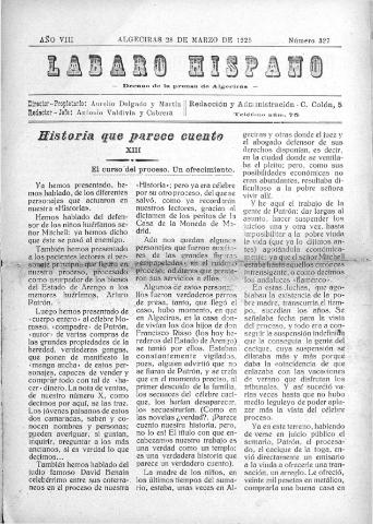 'Lábaro hispano : periódico semanal' - Año VIII Número 327 - 1925 marzo 28