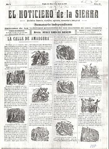'El Noticiero de la Sierra Periódico literario, científico, agrícola, comercial e industrial' - Año II Número 45 - 1917 abril 8