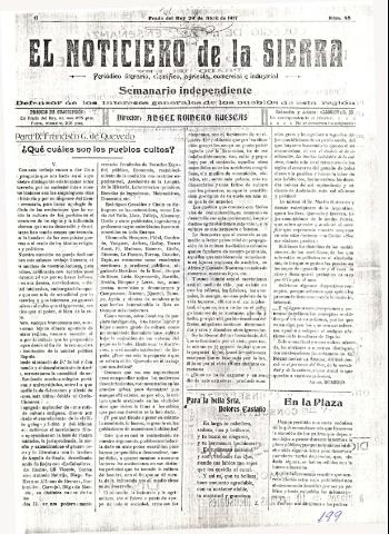 'El Noticiero de la Sierra Periódico literario, científico, agrícola, comercial e industrial' - Año II Número 48 - 1917 abril 29