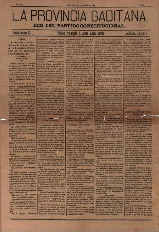'La Provincia Gaditana' - Año I Número 1682 - 1888 octubre 30