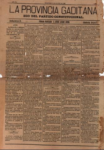 'La Provincia Gaditana' - Año I Número 1683 - 1888 octubre 31