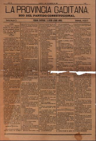 'La Provincia Gaditana' - Año I Número 1687 - 1888 noviembre 4