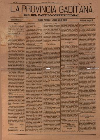 'La Provincia Gaditana' - Año I Número 1975 - 1888 noviembre 18