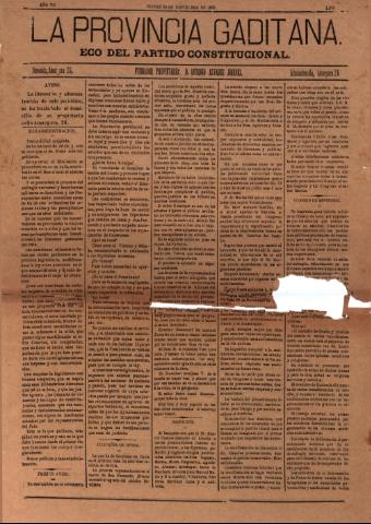 'La Provincia Gaditana' - Año I Número 1971 - 1888 noviembre 22