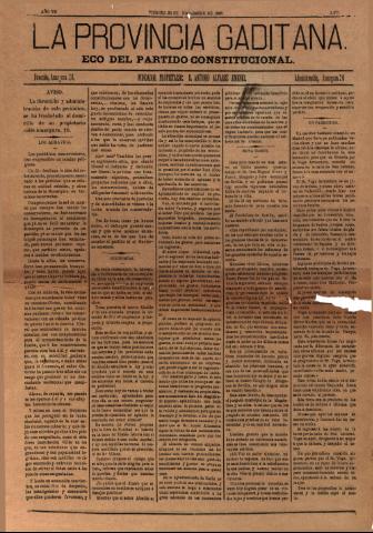 'La Provincia Gaditana' - Año I Número 1972 - 1888 noviembre 23