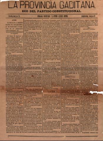 'La Provincia Gaditana' - Año I Número 1975 - 1888 noviembre 27