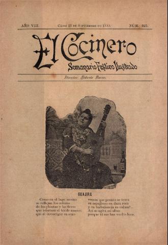 'El Cocinero : Semanario Festivo Ilustrado' - Año 8 Número 325 - 1900 septiembre 16