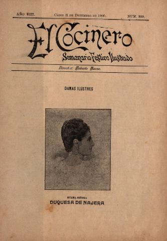 'El Cocinero : Semanario Festivo Ilustrado' - Año 8 Número 339 - 1900 diciembre 31