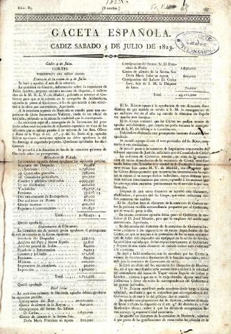 'Gaceta española' - Número 85 - 1823 julio 05
