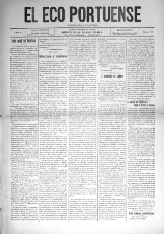 'El Eco portuense periódico católico' - Año 6 Número 44 - 1915 enero 28