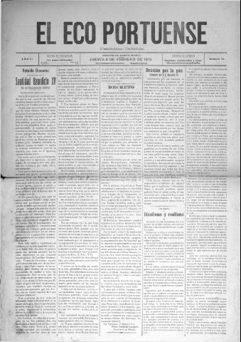 'El Eco portuense periódico católico' - Año 6 Número 45 - 1915 febrero 4