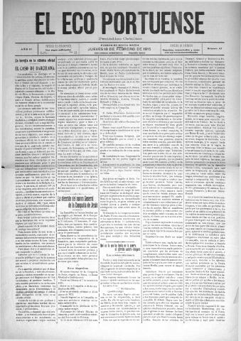 'El Eco portuense periódico católico' - Año 6 Número 47 - 1915 febrero 18