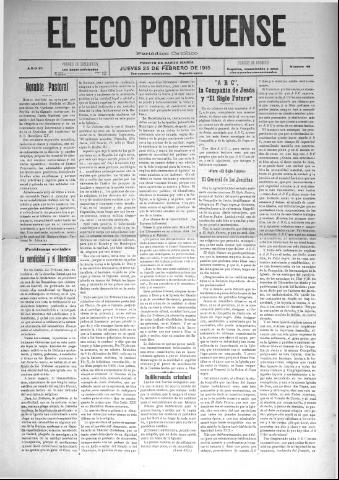'El Eco portuense periódico católico' - Año 6 Número 48 - 1915 febrero 25