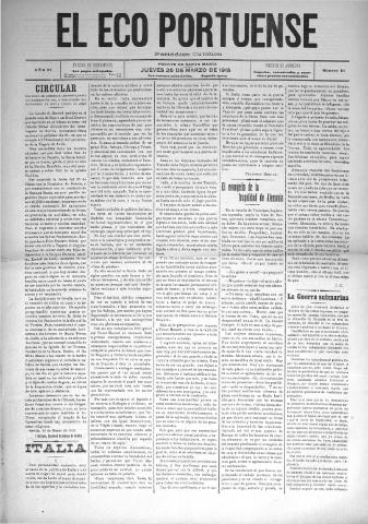 'El Eco portuense periódico católico' - Año 6 Número 51 - 1915 marzo 25