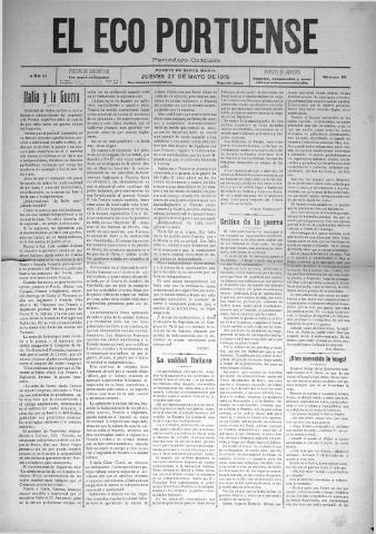 'El Eco portuense periódico católico' - Año 6 Número 59 - 1915 mayo 27