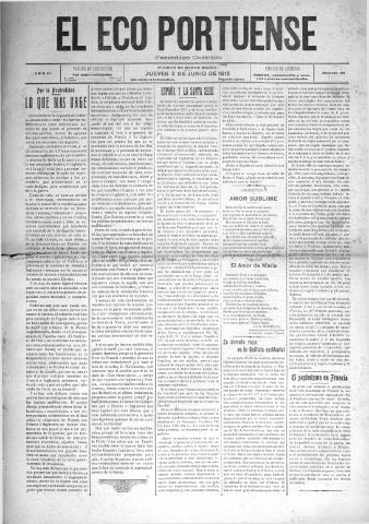 'El Eco portuense periódico católico' - Año 6 Número 60 - 1915 junio 3
