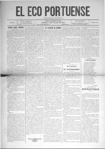 'El Eco portuense periódico católico' - Año 6 Número 64 - 1915 julio 1