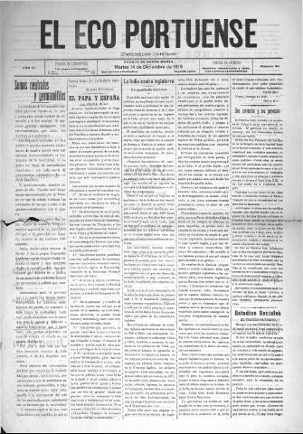 'El Eco portuense periódico católico' - Año 6 Número 84 - 1915 diciembre 14