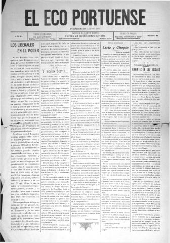 'El Eco portuense periódico católico' - Año 6 Número 85 - 1915 diciembre 24