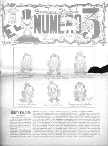 'El número tres : Semanario ilustrado, literario y de noticias' - Año 1 Número 23 - 1903 noviembre 20