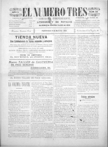 'El número tres : Semanario ilustrado, literario y de noticias' - Año 2 Número 46 - 1904 mayo 14