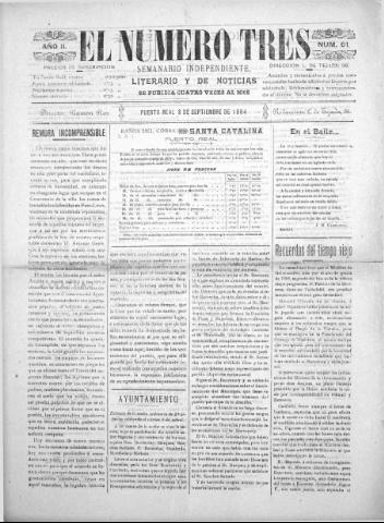 'El número tres : Semanario ilustrado, literario y de noticias' - Año 2 Número 58 - 1904 agosto 8