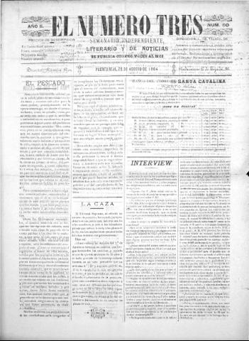 'El número tres : Semanario ilustrado, literario y de noticias' - Año 2 Número 61 - 1904 agosto 28