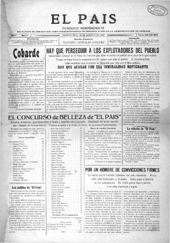 'El País  : periódico independiente' - Año 1 Número 5 - 1916 agosto 19