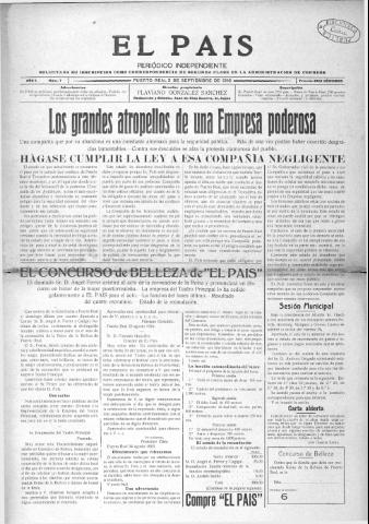 'El País  : periódico independiente' - Año 1 Número 7 - 1916 septiembre 2