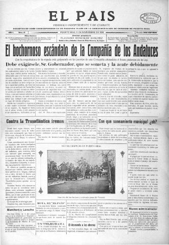 'El País  : periódico independiente' - Año 1 Número 18 - 1916 noviembre 11