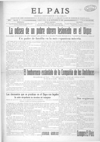 'El País  : periódico independiente' - Año 1 Número 20 - 1916 noviembre 25