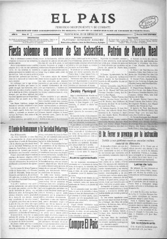 'El País  : periódico independiente' - Año 2 Número 27 - 1917 enero 20