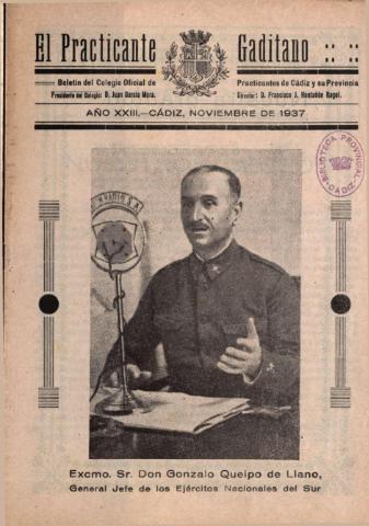 'El practicante gaditano  : Revista mensual, Profesional y Científica' - Año 23 - 1937 noviembre 1