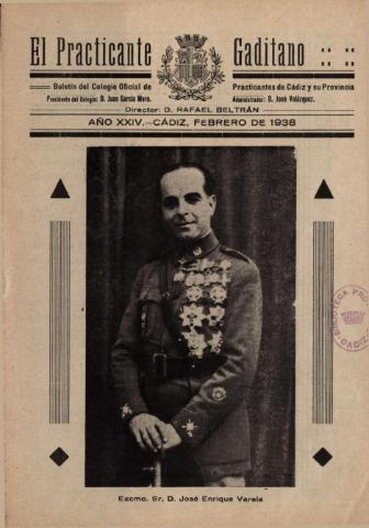 'El practicante gaditano  : Revista mensual, Profesional y Científica' - Año 24 - 1938 febrero 1