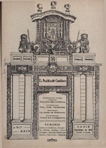 'El practicante gaditano  : Revista mensual, Profesional y Científica' - Año 24 - 1938 septiembre 1