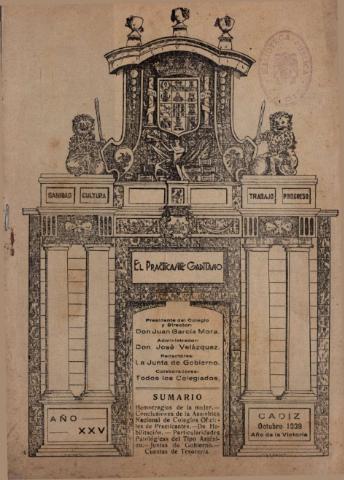 'El practicante gaditano  : Revista mensual, Profesional y Científica' - Año 25 - 1939 octubre 1
