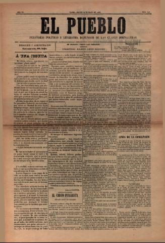'El Pueblo : periódico político y literario, defensor de las clases jornaleras' - Año 7 Número 307 - 1899 mayo 18